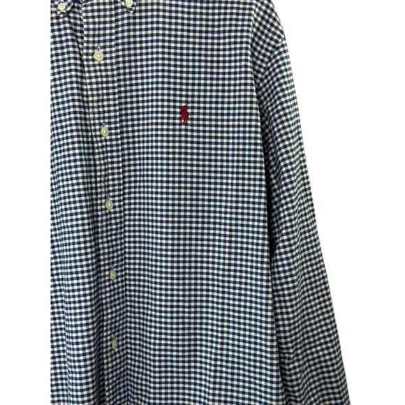 Ralph Lauren Blue Check Classic Fit Long Sleeve Button Down Shirt Men's Large - Picture 4 of 7